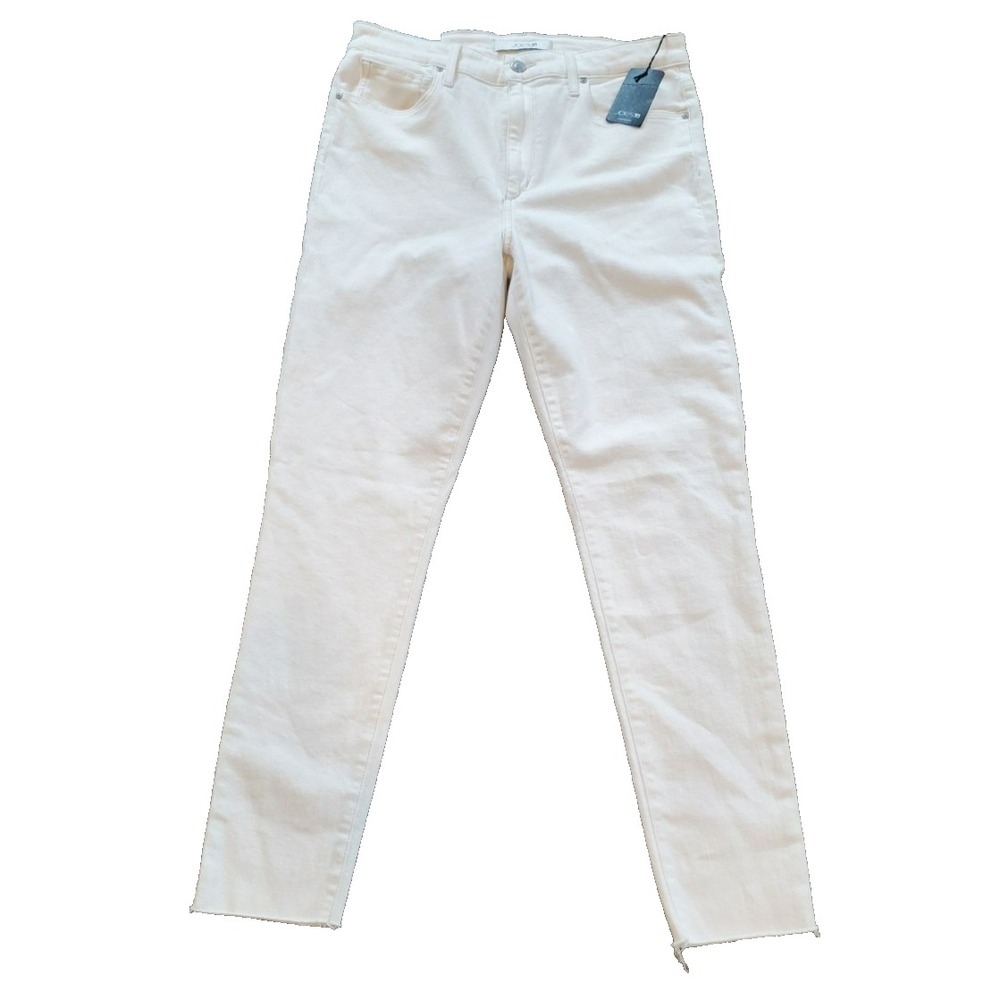Joe's Jeans White High Rise Skinny-Ankle Jeans Raw Hem SZ 30 NWT
